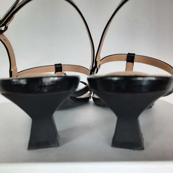 Cato C Comfort Slingback Sandals Black Gold Chain Accents Women's Size 10 - Picture 6 of 14